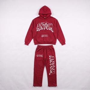 Custom Plus Size Winter Sweatsuit <b>Men's</b> 100% Cotton Anti-Bacterial Breathable Quick Dry <b>Pullover</b> Hoodie Screen Printed Logo - Product Image 4