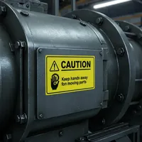 Étiquettes en vinyle adhésives industrielles personnalisées, résistantes à l'eau, pour équipements, machines et actifs