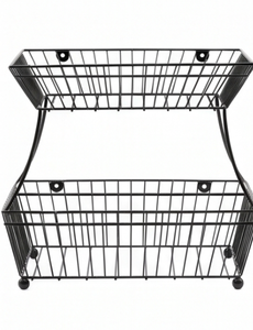 Premium <b>Stackable</b> Metal Wire Storage <b>Baskets</b> Rectangle Hanging Simple Multi Purpose Neatening Organizers - Product Image 1