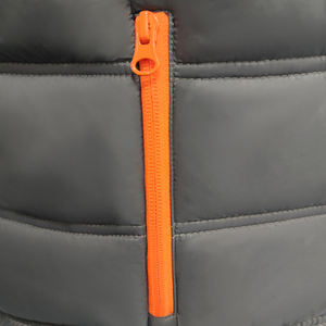 Chaqueta Acolchada con Capucha para Hombre, Gris Naranja, con Cierre, Resistente al Viento, Informal de Invierno, Gruesa, con Relleno de Poliéster, Corte Regular - Product Image 4