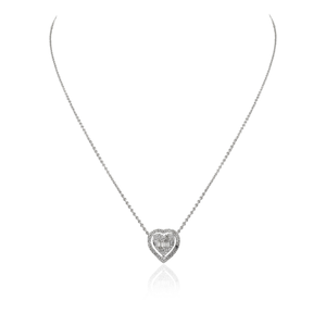 18K Solid Gold Diamond Heart Necklace IGI Certified VS1 Clarity - Product Image 6