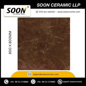 MARMO PULPIS CHOCO Glossy Porcelain Floor Tiles 800x800mm Polished Stone Imitation Texture Non-Slip For Living Room Interior Use - Product Image 4