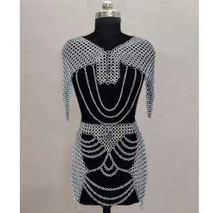 Conjunto de Armadura de Acero Inoxidable Plateado, Forma Irregular, para Disfraces de Moda - Product Image 3