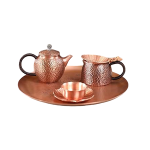 Juego de café vintage de cobre puro con acabado pulido para restaurante, hogar y hotel, juego de té metálico para cocina. - Product Image 4