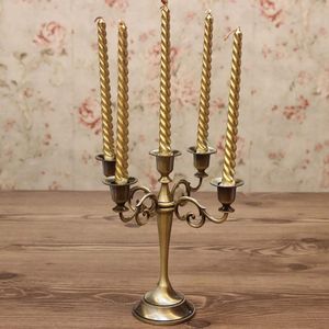 Rustic Vintage Metal Candelabra <b>Candle</b> Stand Decorative Holder For <b>Wedding</b> Table Centerpiece Home Decoration Elegant Accent - Product Image 1