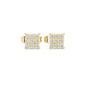 Pendientes de Diamantes Redondos Cultivados en Laboratorio de Oro Blanco de 14K para Mujer |   Diamante Cultivado Nuevo - Product Image 2