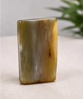 Manche de couteau en corne de buffle naturelle, fait main, poli, qualité export, plaque de corne durable, fourniture artisanale, taille S
