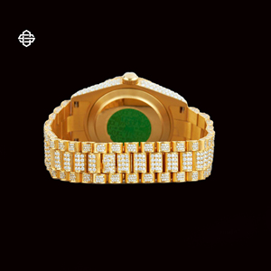 Montre de luxe pour homme à quartz en acier inoxydable, cadran bleu, lunette sertie de diamants Moissanite, verre serti de diamants, chronographe 41 mm, tendance - Product Image 3