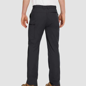 <b>Men's</b> Black Quick Dry Hiking Pants With Multiple Pockets Regular Fit Outdoor Wear Breathable Polyester Fabric All Seasons Use - Product Image 2