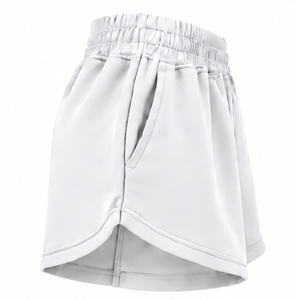 Index Apparel <b>Women's</b> <b>White</b> Terry <b>Shorts</b> With Elastic Waist And Pockets Casual Loose Fit Sportwear - Product Image 3