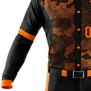 <b>Black</b> Orange Baseball Kit for Men Full Uniform Button Down Jersey <b>Pants</b> Belt Breathable Lightweight Athletic Team Tournament - Product Image 5