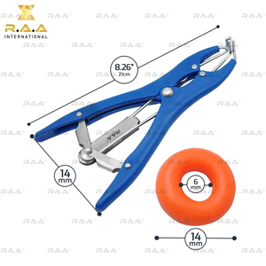 Elastizador de Cola de Oveja, Banderizador de Acero Inoxidable de 8.26 Pulgadas, Instrumentos Veterinarios, 100 Anillos y Bandas para Ganado, Terneros, Corderos y Ovejas - Product Image 2
