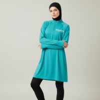 Haut musulman modeste à manches longues confortable pour femme avec trous pour les pouces, vêtement de sport décontracté, protection UPF50+, respirant, toutes saisons, élégant