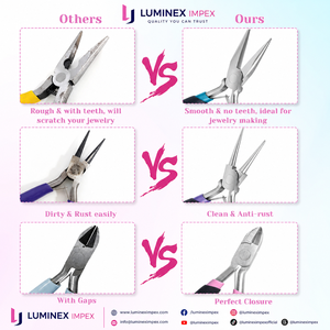 LUMINEX IMPEX LUB=113 <b>Long</b> <b>Nose</b> Stainless Steel Lightweight Smooth Work Polishing Pliers for Jewelry Making DIY Bracelet - Product Image 4