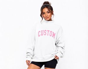 Sweat-shirt à col montant surdimensionné pour femme, nouveau style, logo personnalisé, haute qualité, service OEM/ODM disponible - Product Image 1