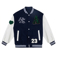 Blouson de baseball personnalisé pour homme avec logo, uniforme scolaire, blouson universitaire, broderie chenille, col montant, style décontracté urbain, bomber