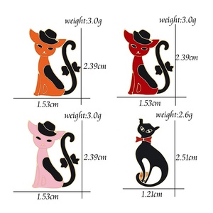 แฟชั่นสุภาพสตรีเข็มกลัดโบว์แมวเคลือบปุ่มเสื้อสเวตเตอร์แพ็คโลหะ Lapel Pin - Product Image 6