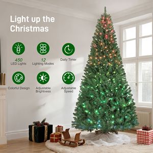 7.5ft Prelit RGB Dynamic <b>LED</b> Christmas <b>Tree</b> with Remote Control Daily Timer Hinged Design Easy Assembly - Product Image 5