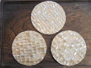 Ocean Inspired Mother of Pearl <b>Coasters</b> || Square Shell Inlay Design for Luxurious Home Decor Premium <b>Drink</b> <b>Coaster</b> Collection | - Product Image 3
