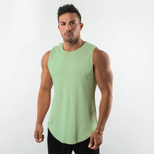 Débardeur tricoté respirant sans manches à col rond jaune uni tie-dye pour homme – Tenue décontractée - Product Image 3