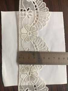 En gros, Bordure de dentelle ajourée à œillets en polyester, motif marguerite, bord festonné, couleur ivoire, pour mariage, OEM ODM personnalisé - Product Image 2