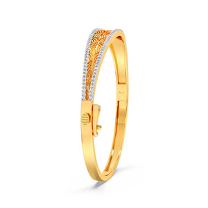 Pulsera de diamantes Leaf Link con marco delgado de oro amarillo y diseño central botánico fluido - Product Image 5