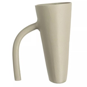 Vase de table en métal rustique « Fresh Bloom » très demandé, avec poignée et finition blanc moucheté - Product Image 5