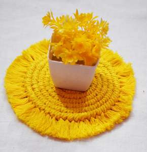 Modern Macrame Mug Rugs Handcrafted & Handwoven Macrame Coasters for Home, <b>Table</b> Decor and Gifting Purpose - Product Image 1