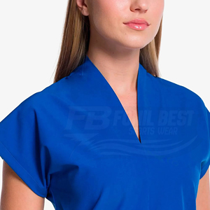 Blusa de Uniforme Médico para Mujer, Cuello en V, Blanca, de Algodón y Poliéster, con Bolsillos, para Personal Médico - Product Image 5