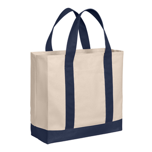 Custom Logo Printed Adjustable Washable <b>Canvas</b> Tote Bag Beige with Purple Trim Eco Friendly <b>Large</b> Capacity <b>Plain</b> Design - Product Image 2