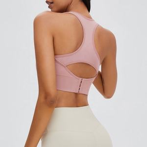 Hot Sell Breathable Medium Support Nylon/Cotton Plus Size Cross <b>Back</b> Push-Up Workout Sports Bra for <b>Women</b> Gym Yoga Fitness - Product Image 4