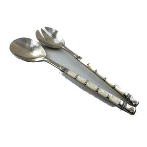 Adorable juego de utensilios para servir de acero inoxidable, fregona con mango de acero, juego para servir ensaladas para el hogar y la cocina - Product Image 1