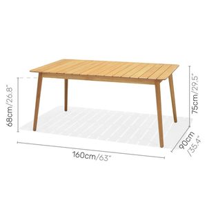 <b>Solid</b> <b>Wood</b> Modern Eco-Friendly Durable Waterproof Outdoor Dining <b>Table</b> with <b>Table</b> <b>Top</b> - Product Image 5