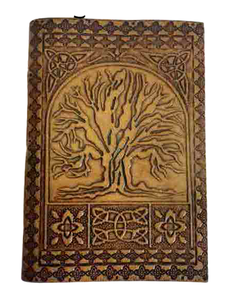 Antique Fashion Handmade Premium Leather Soft Cover Journal Recycled Cotton <b>Paper</b> Tree Life Debossed Design Stylish Notebooks - Product Image 1
