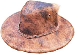 Chapeau de cowboy en cuir de vache véritable, chapeau western en cuir, chapeau en cuir de vache pour hommes, chapeau de cowboy vintage, chapeau de cowboy en cuir véritable - Product Image 3