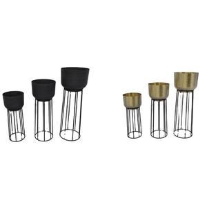 Pots de fleurs et jardinières en métal avec support en métal dans la porte décoration extérieure - Product Image 1