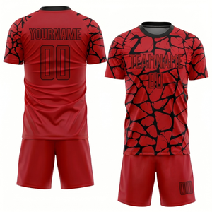 Uniforme de Fútbol Personalizado con Sublimación, Conjunto de Camiseta y Pantalones Cortos de Poliéster Transpirable, Uniforme de Fútbol con Número y Nombre Personalizados para Unisex - Product Image 1