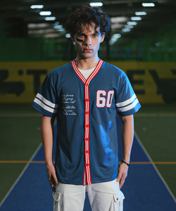เสื้อเบสบอลซอฟต์บอลผู้ชายแบบใหม่ สั่งทำสีได้ ทรงเข้ารูป ระบายอากาศดี คอวี พิมพ์ลายซิลค์สกรีน แขนสั้น ป้องกันรังสียูวี - Product Image 6