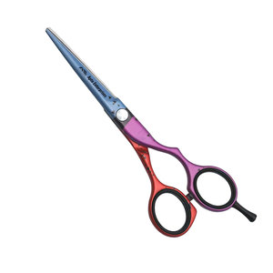 Tijeras de Peluquería Profesionales de Acero Inoxidable, Tijeras de Salón con Mangos Rojos, Morados y Azules, Herramientas Manuales para Corte de Cabello - Product Image 1