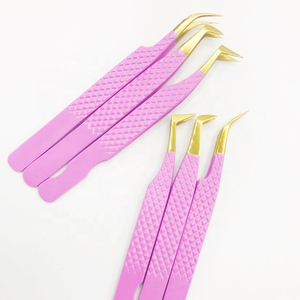 Pince à cils de précision à 45 degrés pour pose et retrait des cils, avec poignées ergonomiques antidérapantes et emballage personnalisé - Product Image 3