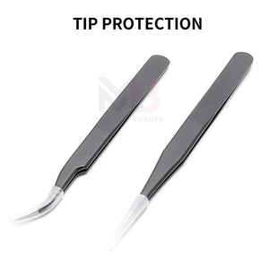 ชุดแหนบต่อขนตาปลายเรียวเคลือบสีดำ ทำจากสแตนเลสคุณภาพสูง สำหรับต่อขนตา - Product Image 2