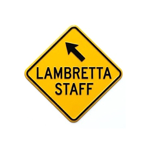 Letrero Metálico Ovalado Vintage Lambretta, Placa de Señalización de Estacionamiento para Visitantes, Guía de Estacionamiento para Scooter, Decoración de Pared con Impresión UV en Azul y Naranja - Product Image 2