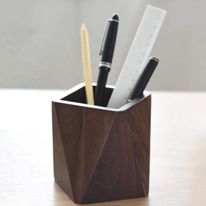 Wooden Pen Holder with Natural Finish for Desk Organization Featuring Pencils Pens Ruler and <b>Notepad</b> Stand handmade collection - Product Image 5