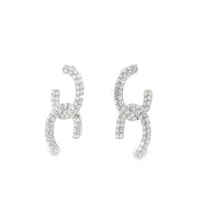 C Shape Cliff Hanger <b>Earrings</b> Solitaire Round Cut Lab Grown Diamonds Pave Set Modern Luxury Jewelry 14k 18k <b>Solid</b> Gold Wholesale - Product Image 5