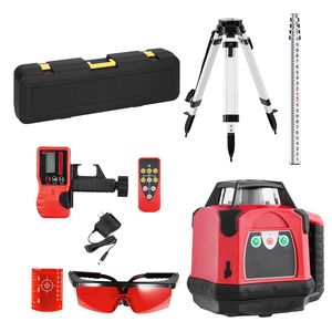 Livella Laser Rotante Autolivellante a 360 Gradi da 1650ft con Treppiede Rinforzato, Ricevitore e Telecomando - Trasmissione Laser Rossa Orizzontale - Product Image 1