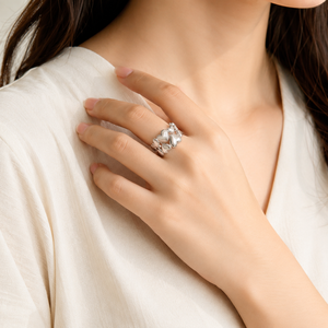 Bague pour femme en argent plaqué 18 carats, motif cœur massif et bombé, design tendance et élégant, vente en gros, dernière création, bijoux de luxe les plus vendus - Product Image 2