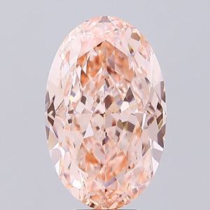 Fabrication de bijoux - Diamant ovale raffiné rose intense cultivé en laboratoire, certifié IGI, clarté VS1, taille excellente, diamant CVD non monté - Product Image 1
