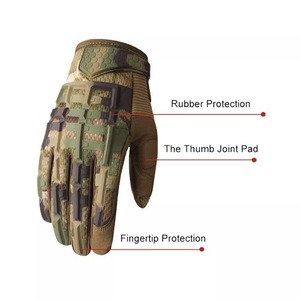 Gants tactiques à doigts entiers, camouflage, antidérapants, avec sangle de poignet réglable pour la chasse en plein air, pour hommes - Product Image 2