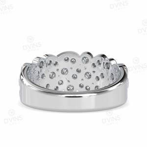 Anillo de Oro Sólido de 14k con Diamantes Cultivados en Laboratorio, Diseño de Punta Ancha para Mujer, Anillo de Compromiso y Boda Clásico con Certificación IGI - Product Image 5