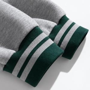 Sweat-shirt à capuche unisexe vert, coupe ample, décontracté, pour l'automne, tricoté, color block, 100% coton, sans doublure, poche avant avec logo - Product Image 4